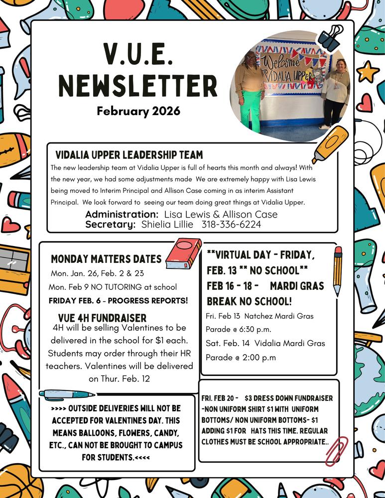 VUE February Newsletter