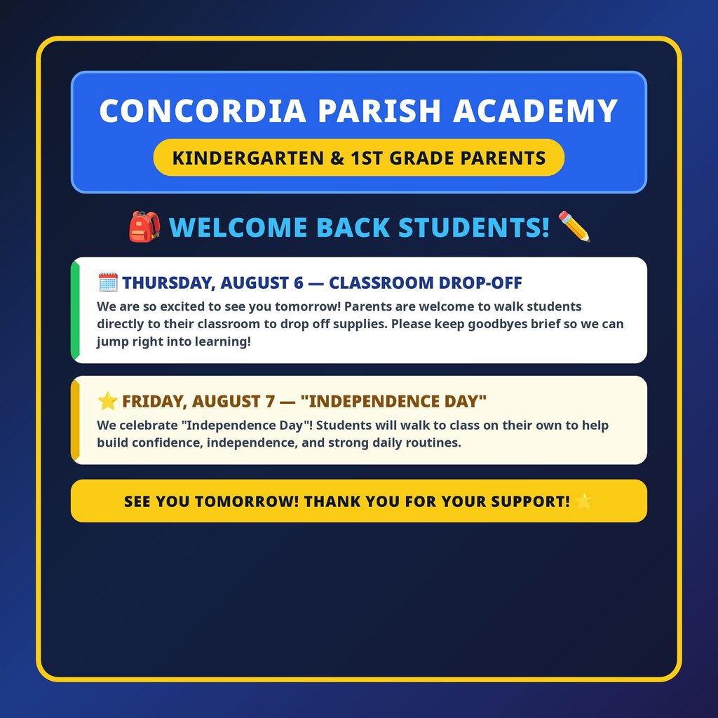 Kindergarten and First Grade Parents Announcements