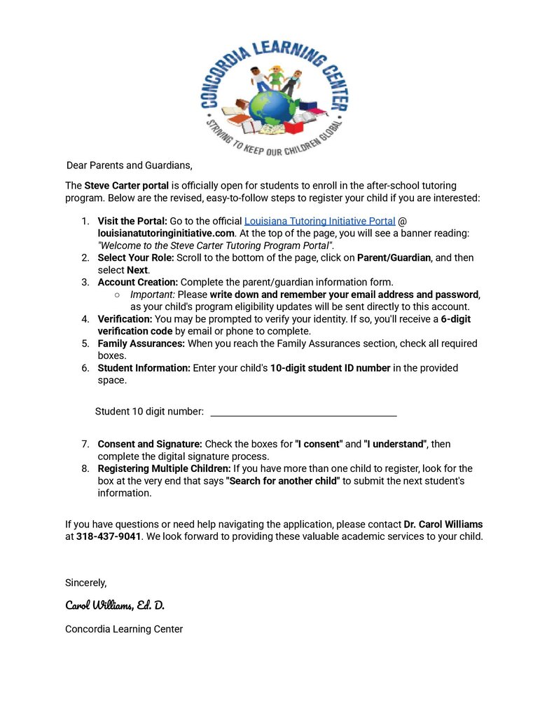 parent letter