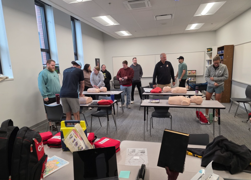 staff practicing CPR