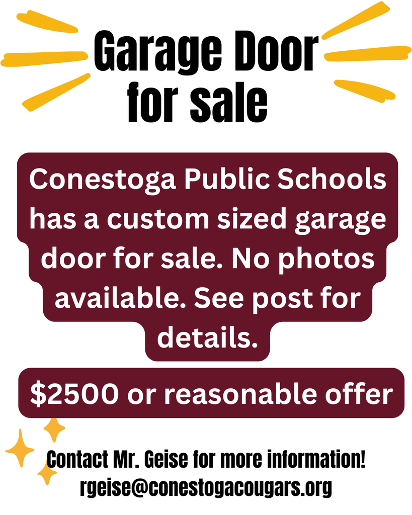Garage door for sale ad.