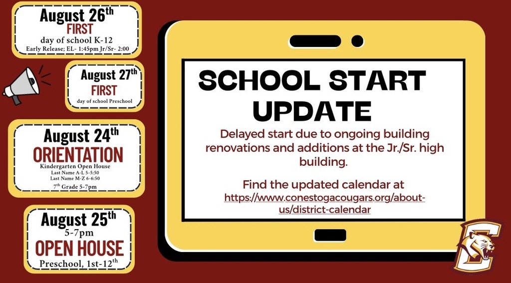 Dates for the next school year 