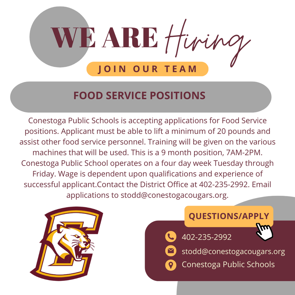 Food service job listing
