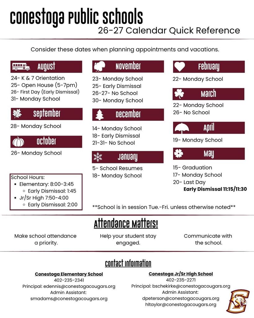 calendar reference page