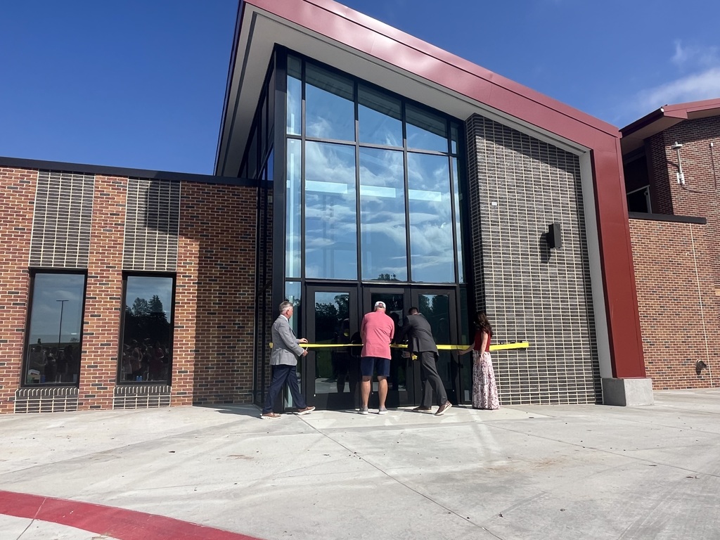 Cutting the ribbon