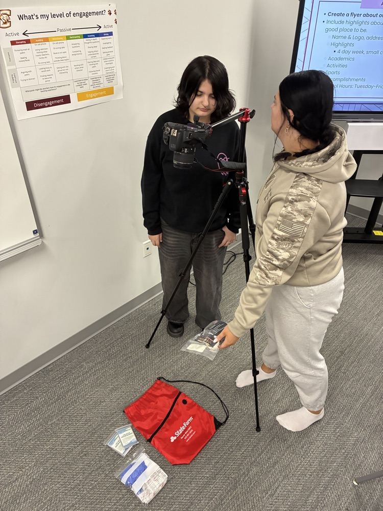 students filming