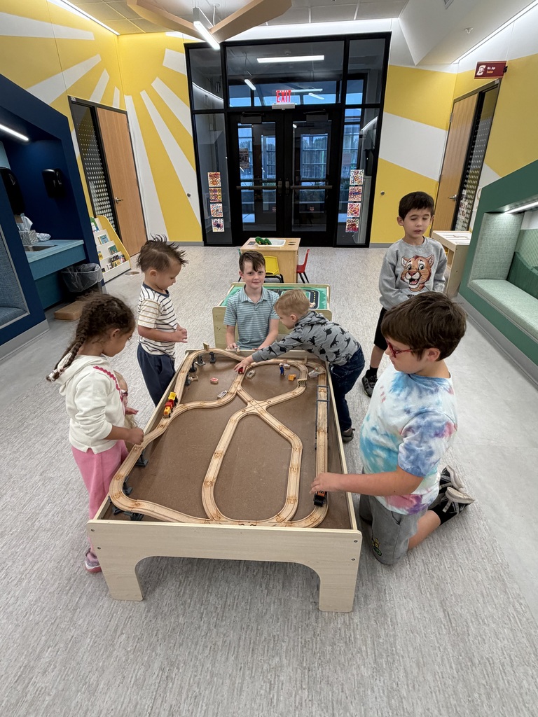 Kids playing train