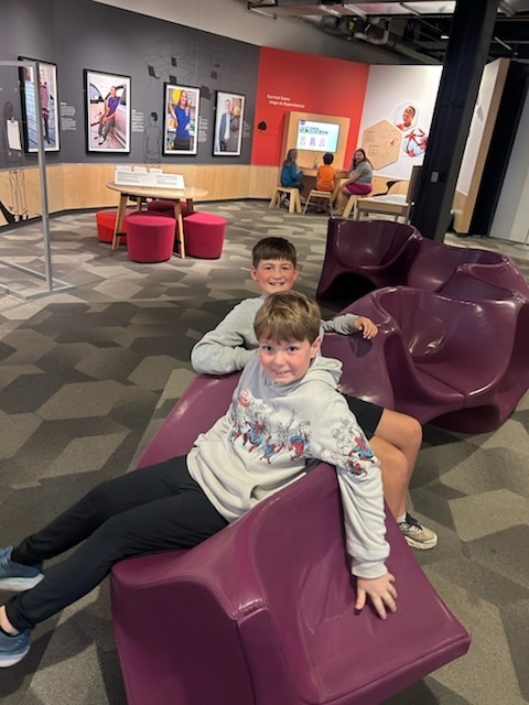 Kids at exhibit