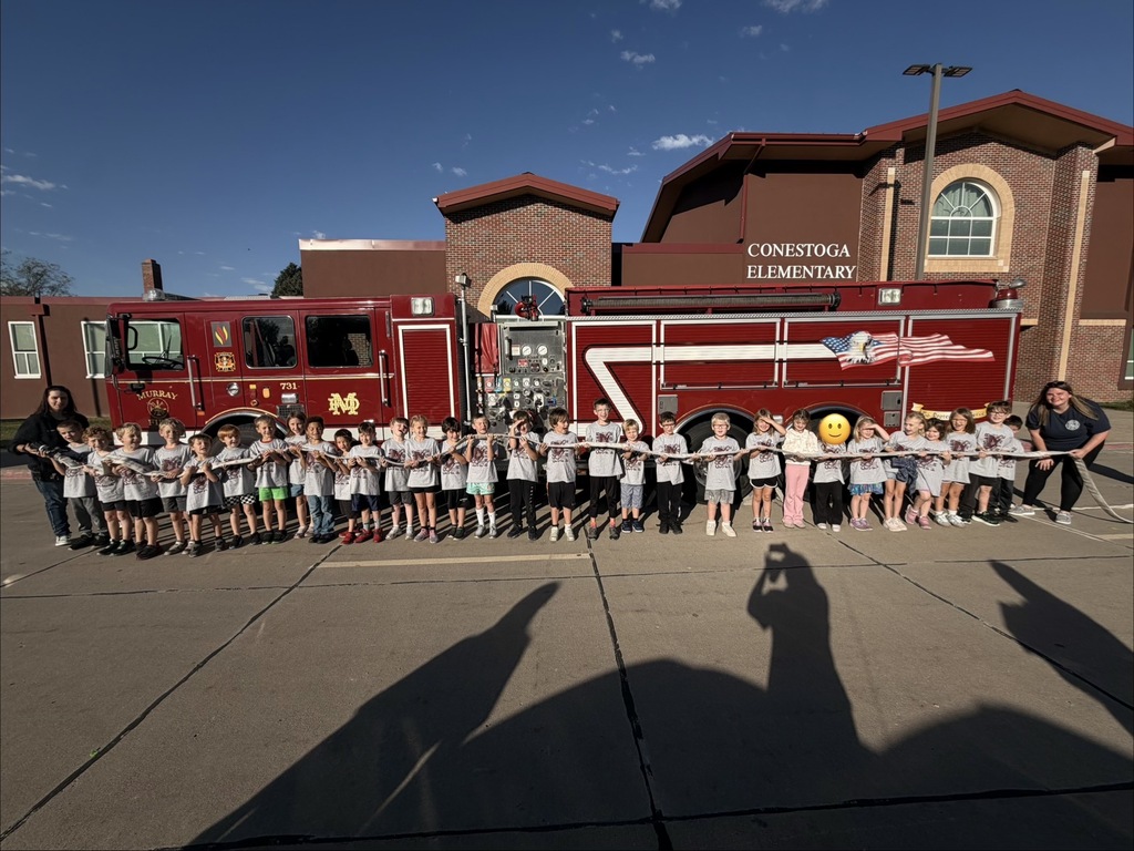Kids in front of fire truck