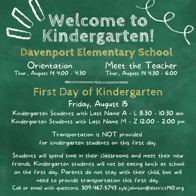 Kindergarten Orientation and First Day