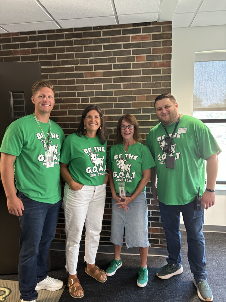 This year’s office crew - Principal Mr. Johnson, Miss Lizzie, Miss Beth and Mr. Oliger our Assistant Principal.