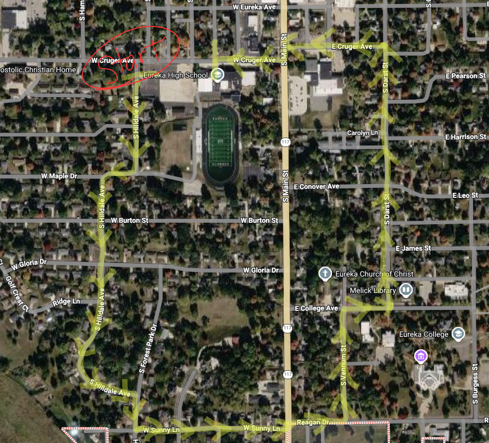 D140 Homecoming Parade Route