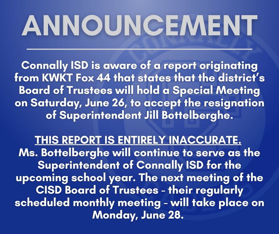 Superintendent Announcement