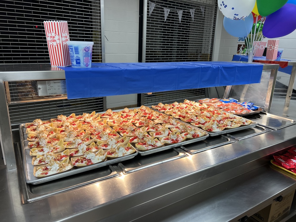 Conneaut Middle School Breakfast today, strawberry banana parfaits!!!