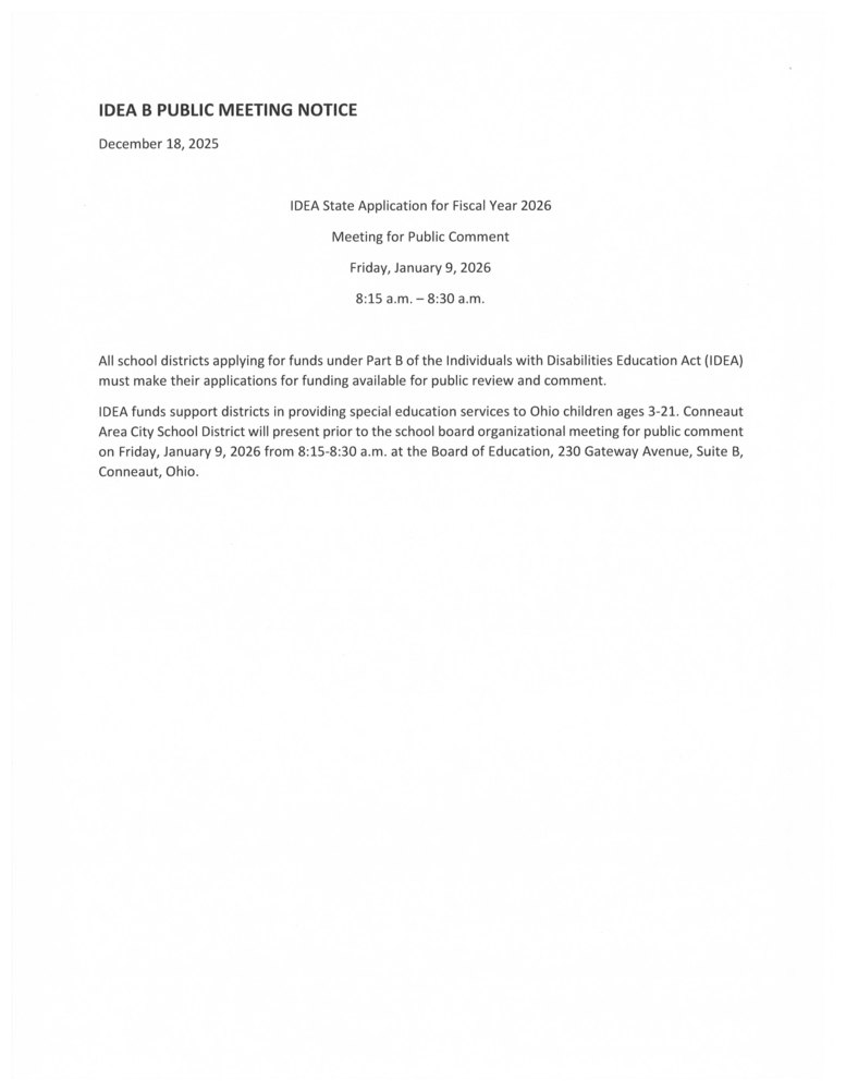 Public Meeting Notice