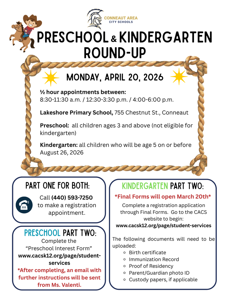 Preschool & Kindergarten Round-Up Information