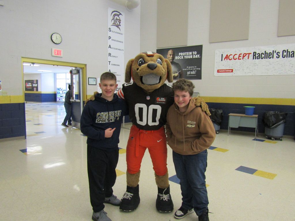 Two boys posing with Chomps