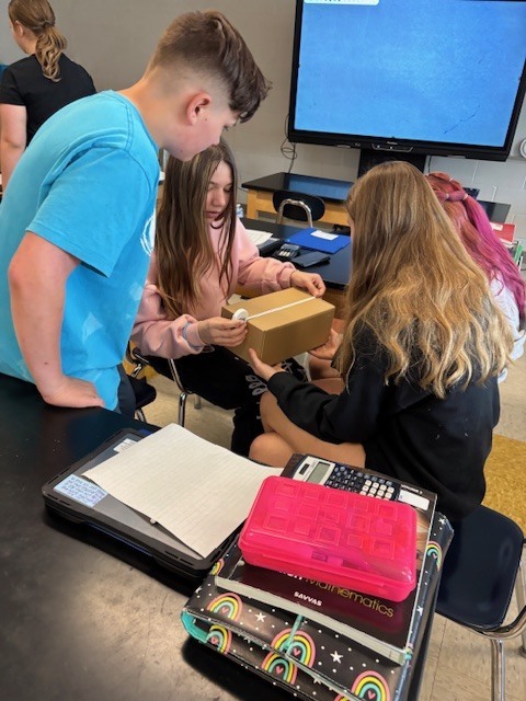 Students measuring