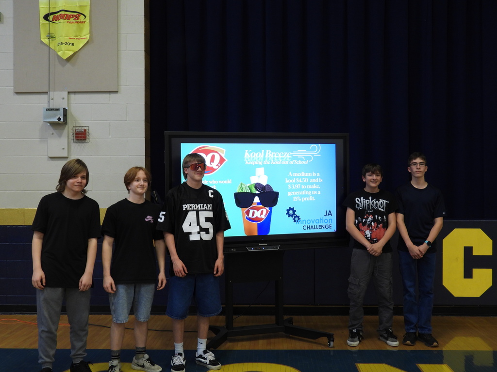 8th graders presenting