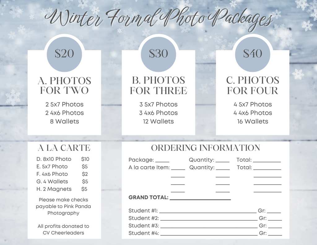 CVMS Winter Formal Photo Packages