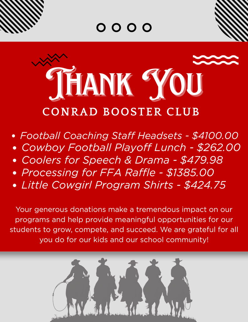 Booster Club Thank You