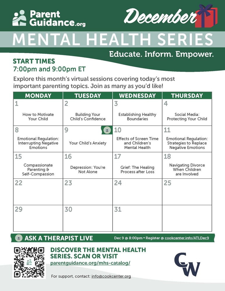 december mental health calendar