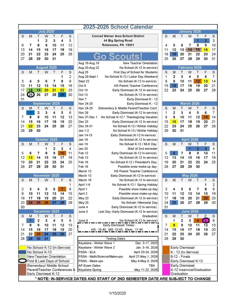2025–2026 School Calendar