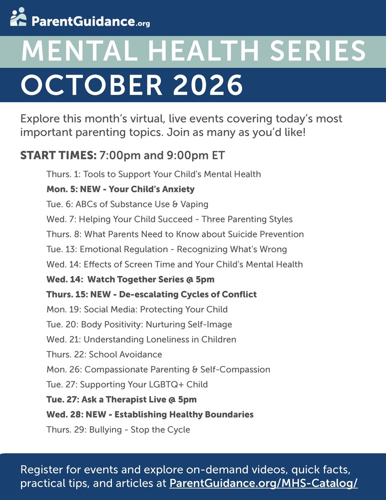 October Mental Health calendar 10/2026
