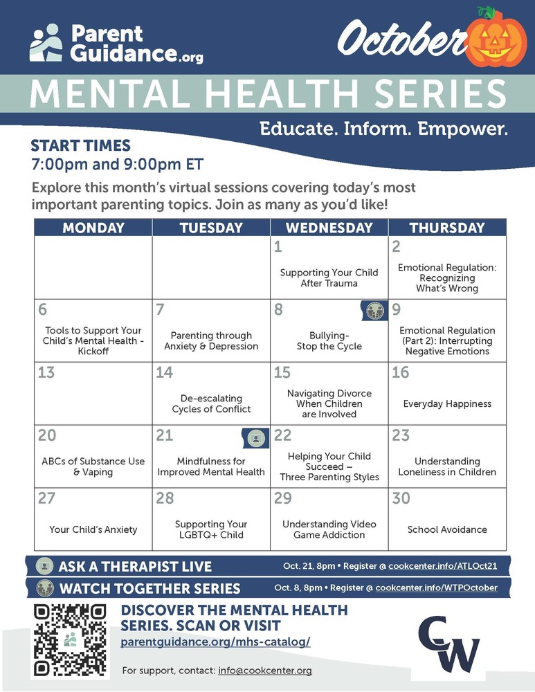 Mental Health series calemdar