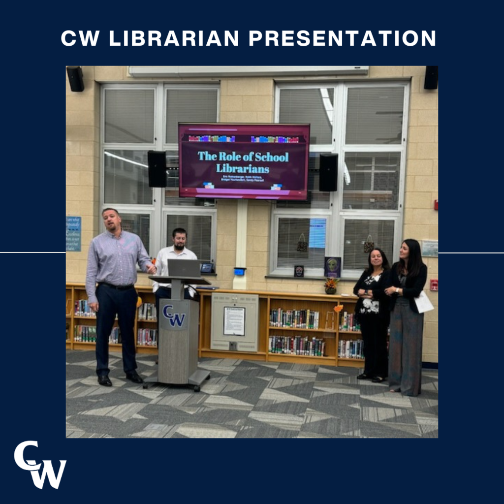 📖🌟 Recently, the CW librarians presented at our School Board Meeting and highlighted their crucial role in inspiring a love of reading among our students. They showcased the importance of engagement with books and shared insights to teaching essential skills like library navigation, research methods, and information literacy. Each librarian throughout our buildings actively supports both students and teachers, creating a positive learning environment. The board appreciated their transparency in discussing book selection and the purchasing process. Together, we’re building a brighter future through literacy! 🌟📖 #LiteracyAdvocacy #EmpoweringStudents #WeAreWeiser ADA Compliance: CW Librarian Presentation