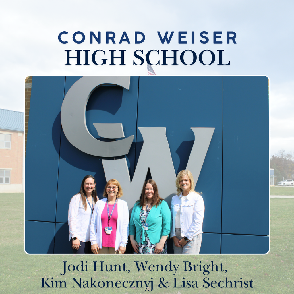 ADA Compliance: Administrative Professionals Day - April 23, 2025 Conrad Weiser District Admin - Meghan Helber, Heather Stricker & Samantha Oxenreider Conrad Weiser High School - Jodi Hunt, Wendy Bright, Kim Nakonecznyj & Lisa Sechrist Conrad Weiser Middle School - Melissa McQuate & Deborah Fischer Conrad Weiser East Elementary - Veronica Kenniff & Kelly Grabey Conrad Weiser West Elementary - Sheila Sweigart & Teresa Wolfe Conrad Weiser Special Education - Susan Rivera, Kelly Noecker & Krista Smith Conrad Weiser Decisions - Angela Wright