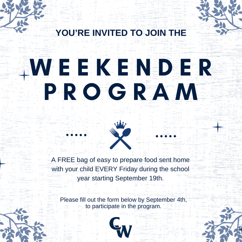 Image inviting families to participate in the weekender program.
