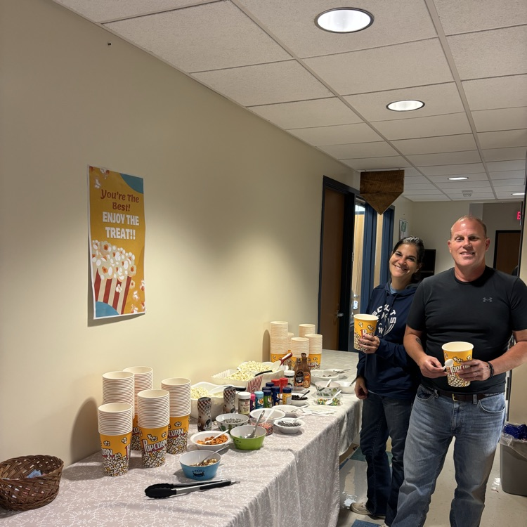 teachers getting popcorn