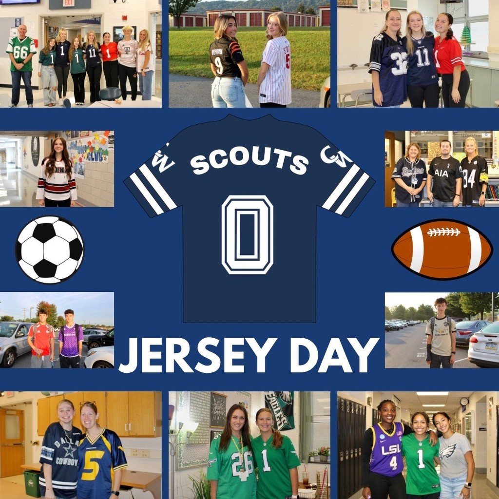 students and staff in jerseys