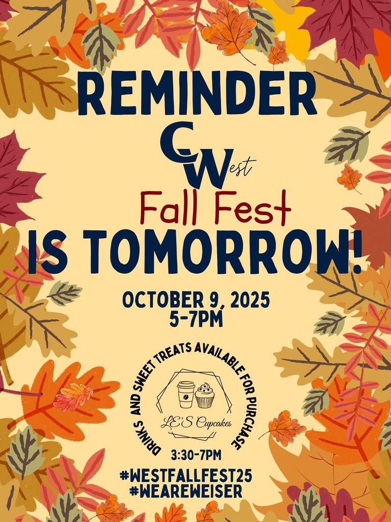 Don't forget that West Fall Fest is Tomorrow 10/9/2025! LE's Cupcake/Drink trailer will be available for purchase.