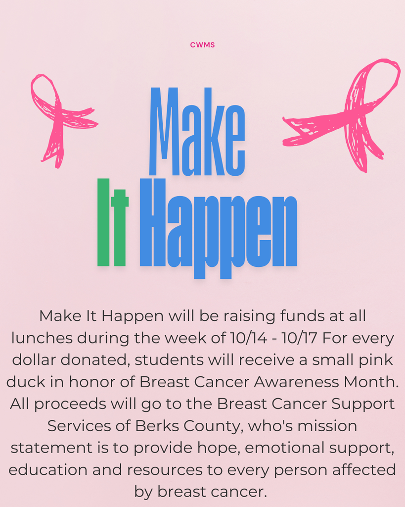 Pink Poster with text explaining a fund raiser for Make it Happen