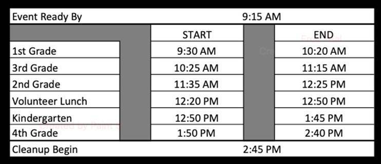 walk schedule