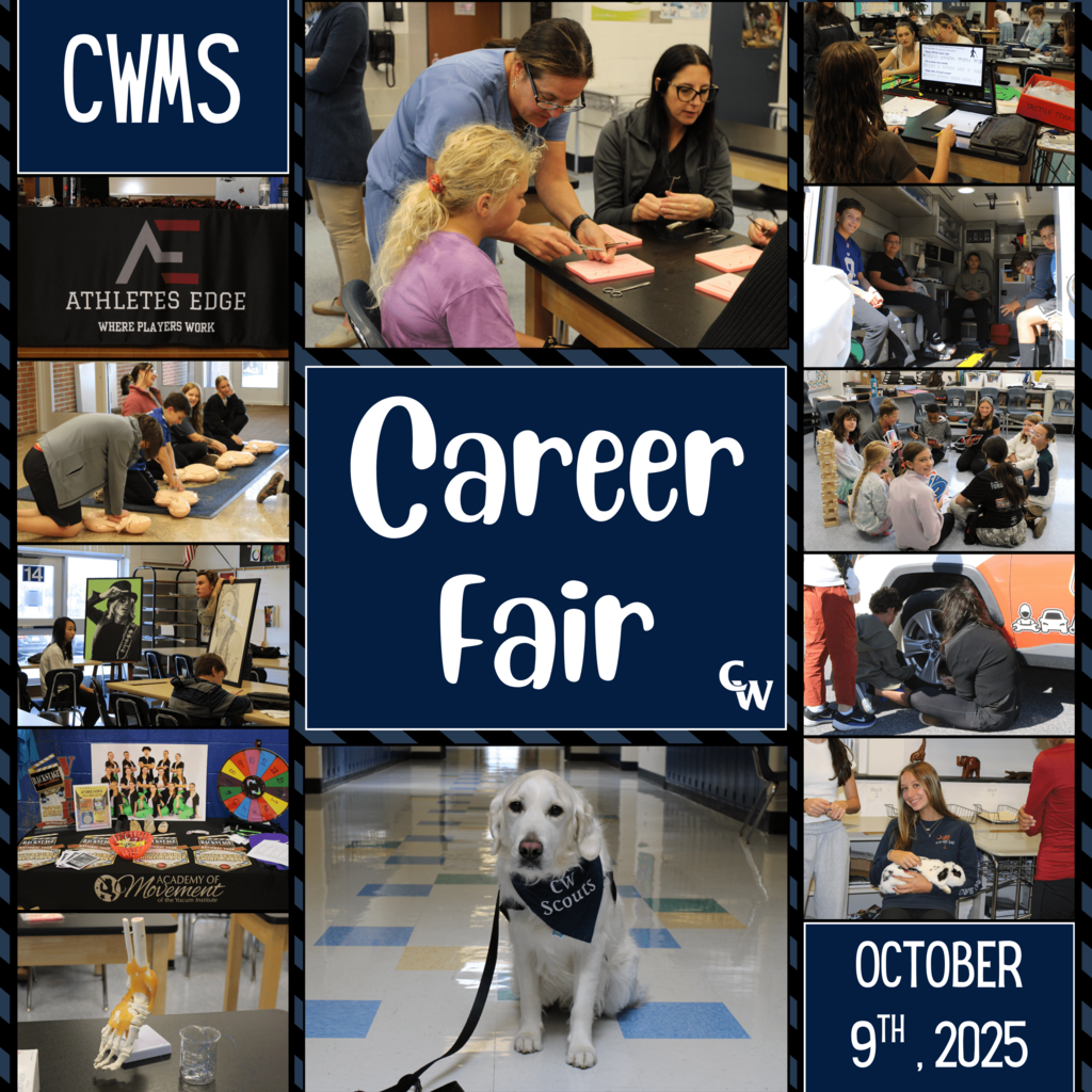 CWMS career fair 2025; students/professionals/dogs