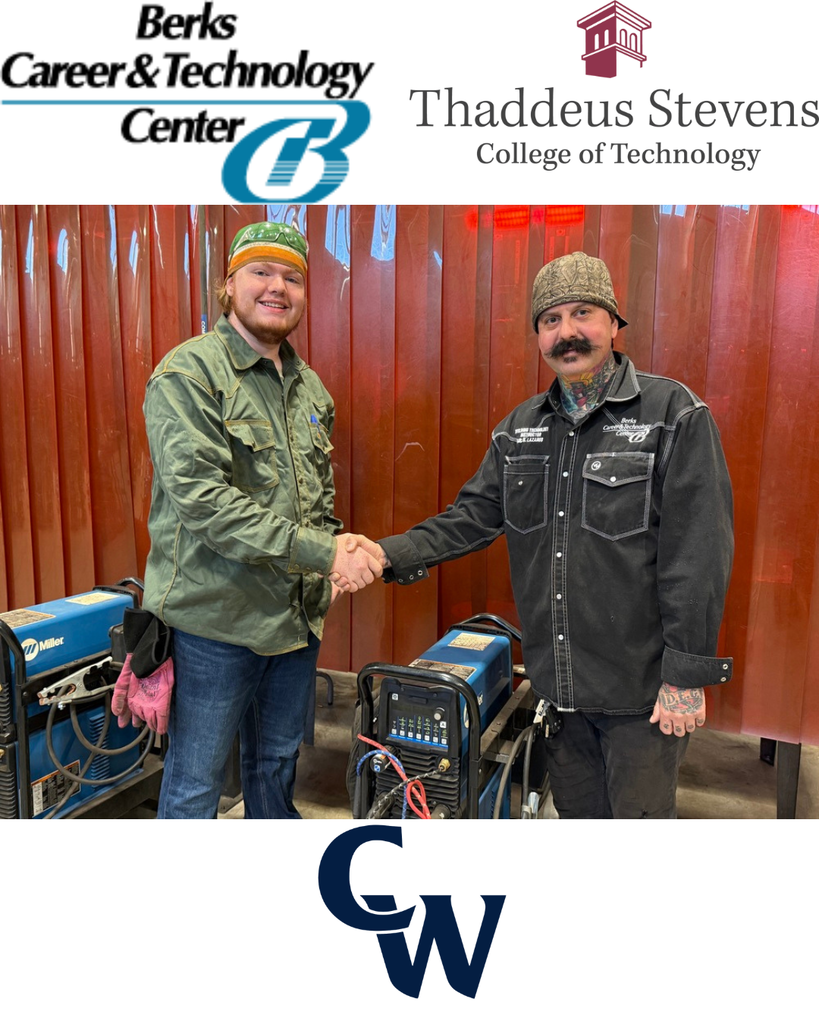 Noah Hulshizer, a Welding student at Berks Career and Technology Center and Conrad Weiser senior, has been awarded a scholarship to attend a six-week (96-hour) advanced Gas Tungsten Arc Welding (GTAW), or Tungsten Inert Gas (TIG), welding program at Thaddeus Stevens College of Technology.