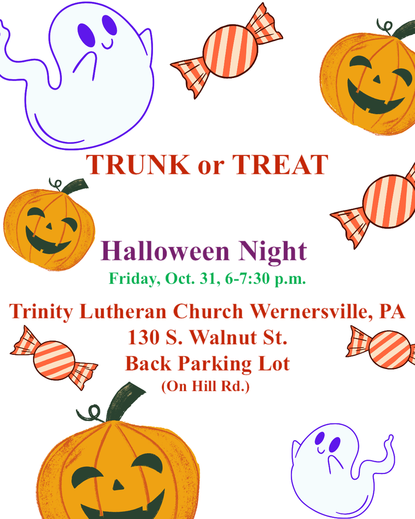 "Trunk or Trunk at Trinity Lutheran Church October 31! 🎃 #trunkortreat #trinityluthernchurch #halloween "