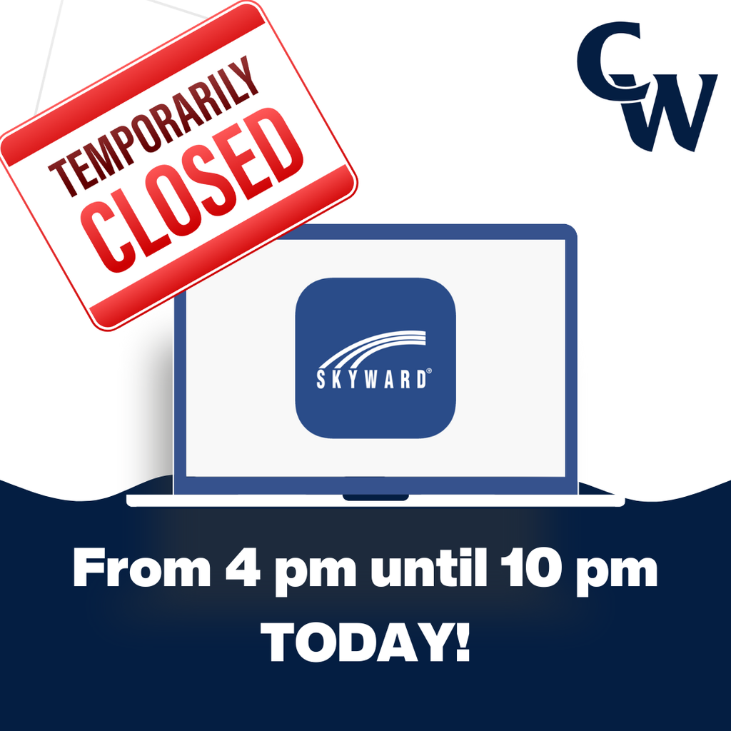 graphic of computer with Skyward logo