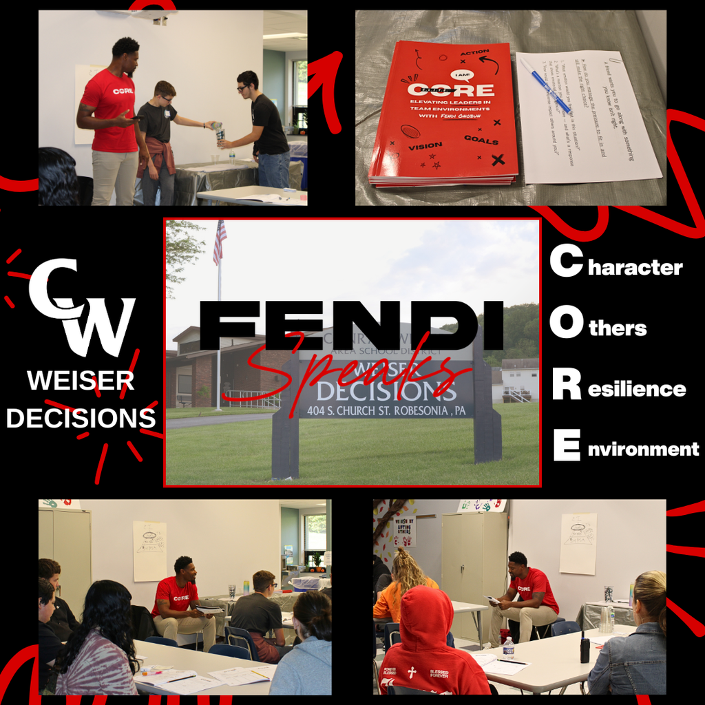 picutre of former NFL player and students at weiser decisions