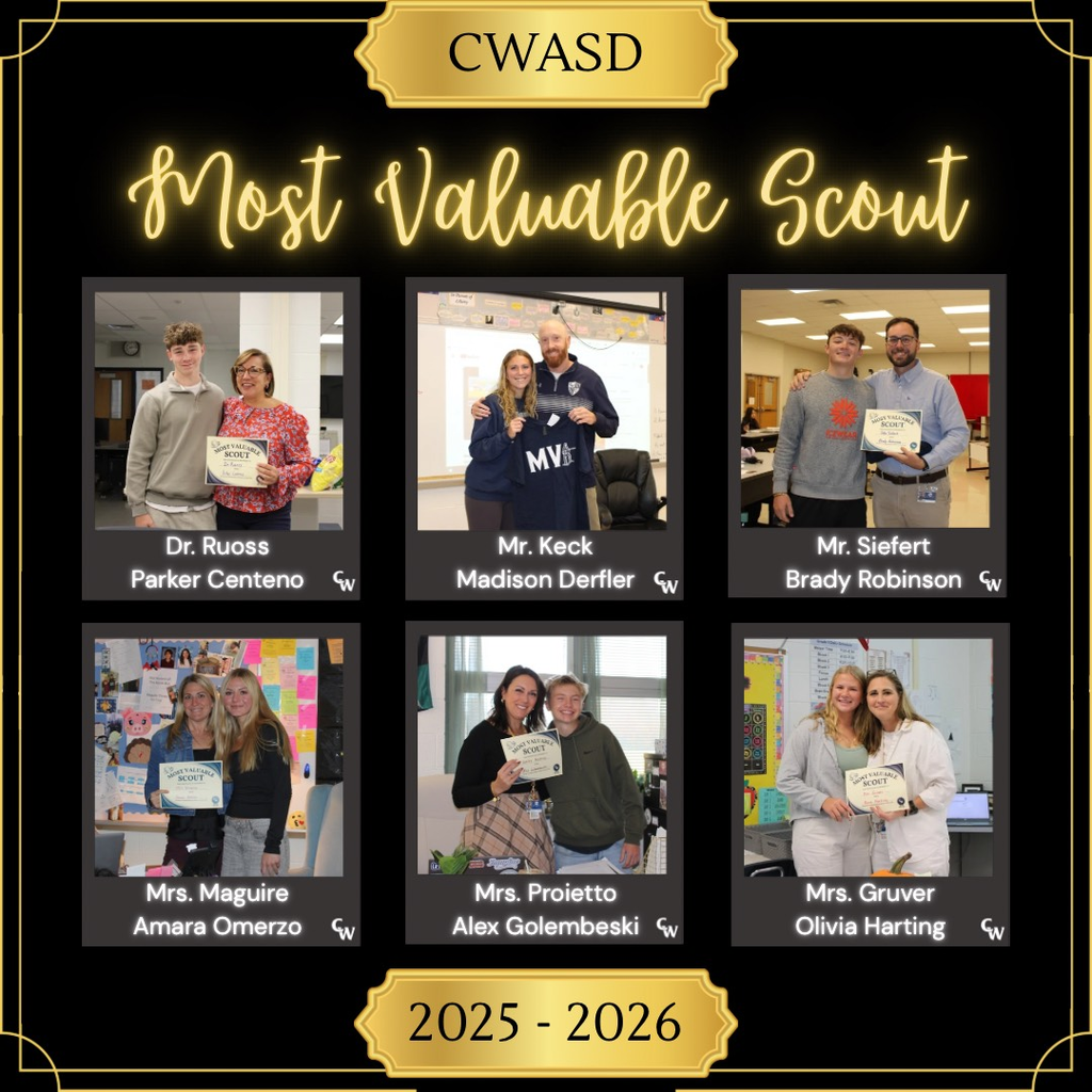 students giving their teachers the most valuable scout award today