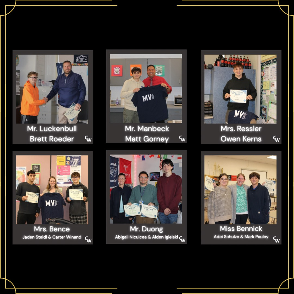 students giving their teachers the most valuable scout award today