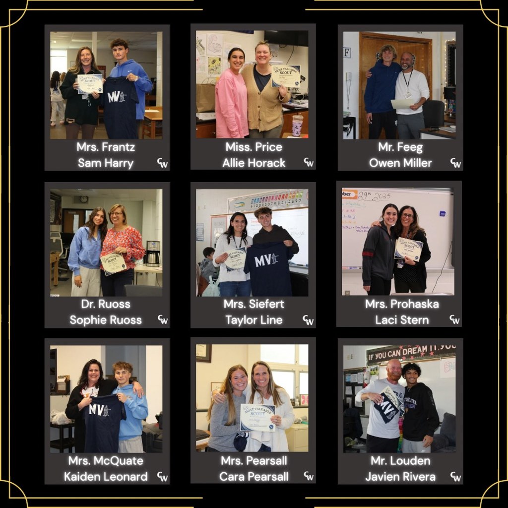 students giving their teachers the most valuable scout award today