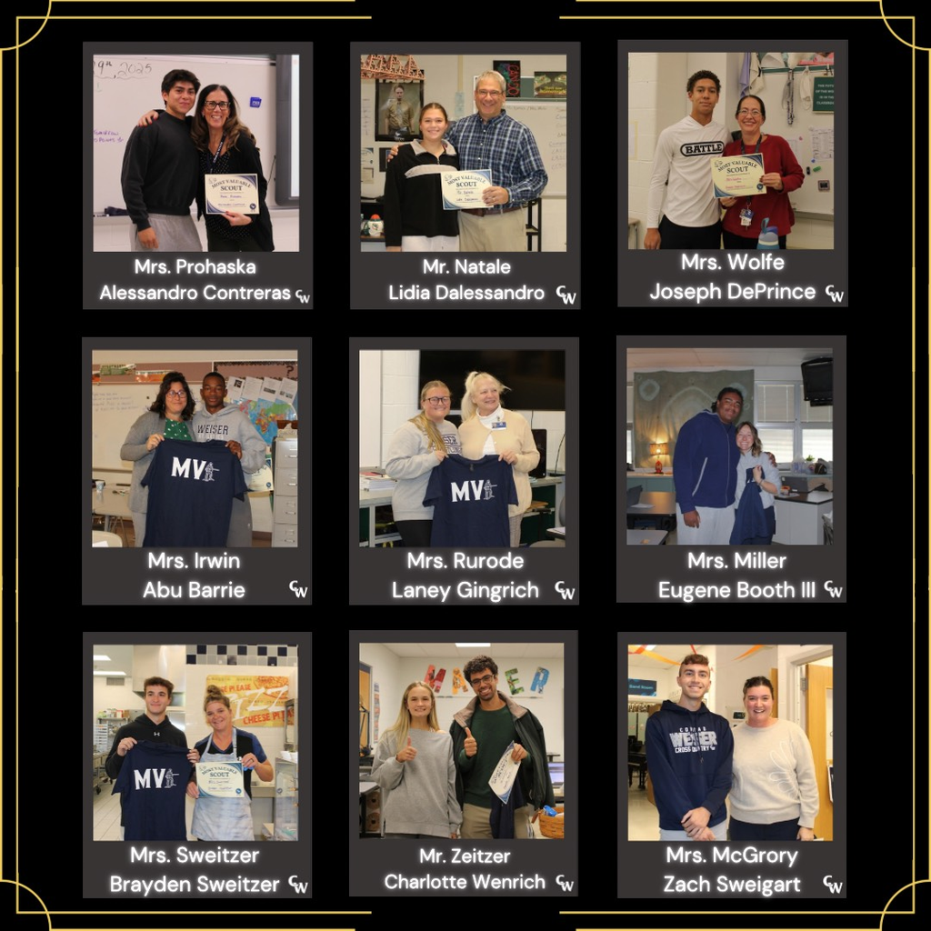 students giving their teachers the most valuable scout award today