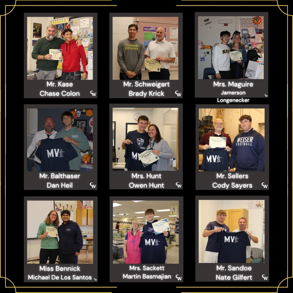 students giving their teachers the most valuable scout award today
