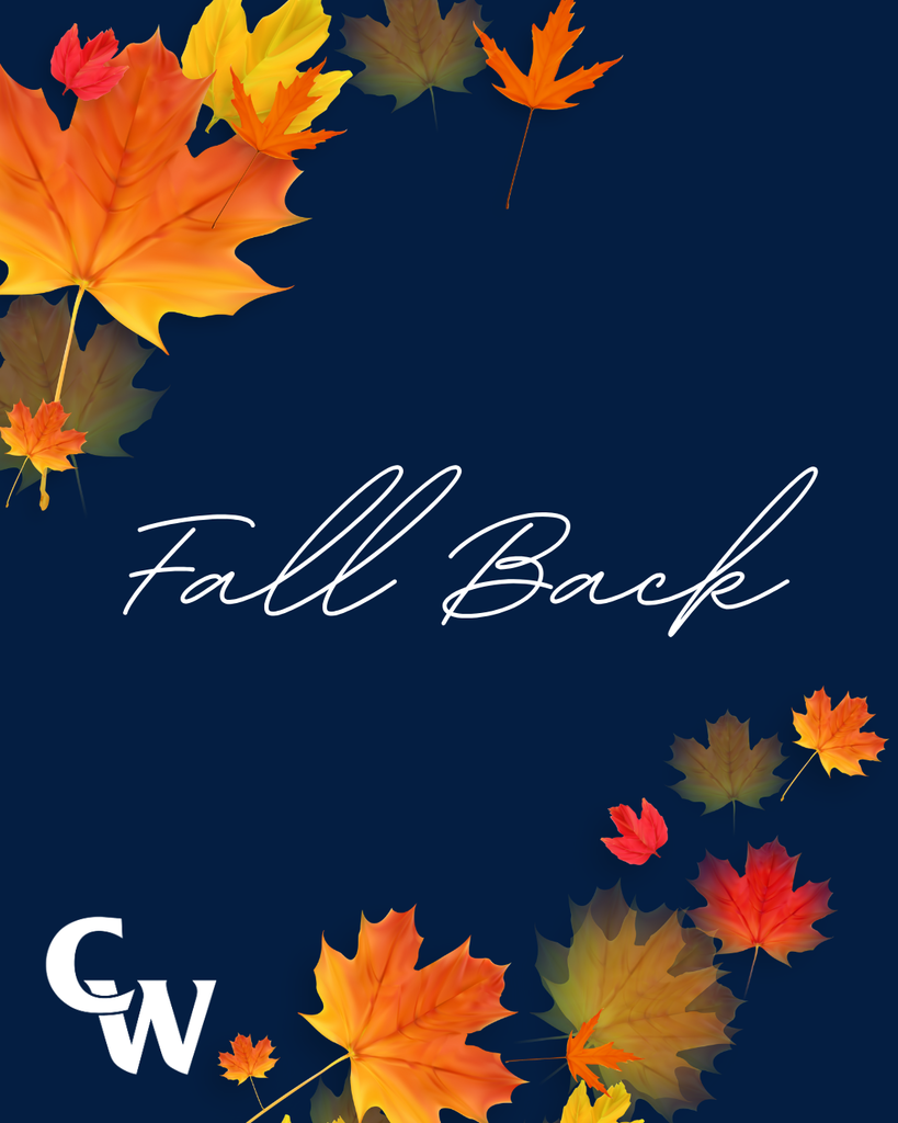 navy background with leaves