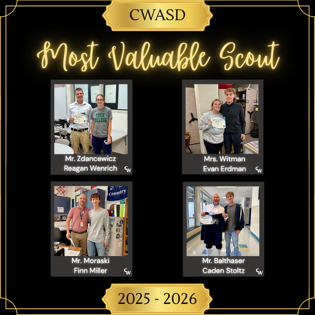 pictures of studnets giving most valuable scout awards to teachers for 25-26