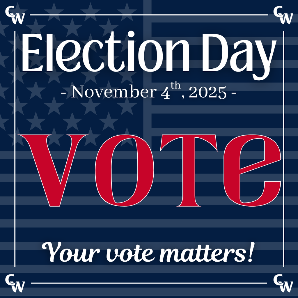 red white and blue election day voting graphic